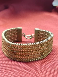 Dark Gold Toned Vintage Chain 6" Retro Fashion Costume Jewelry Bracelet - Picture 1 of 11