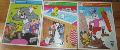Whitman Tray Puzzles VTG 1979 Lot of 3 Bugs Tweety & Sylvester Tom & Jerry - Image 1 of 4