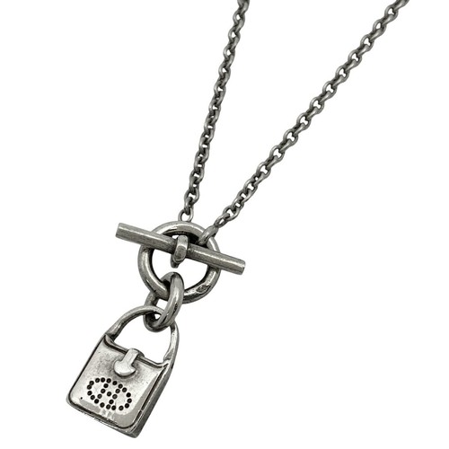 HERMÈS Collana Hermes Evelyn Motivo Amuleto Logo H Argento 925 Donna Usata