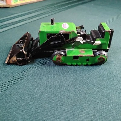 Vintage Tonka Green Bulldozer Small 5” Pressed Steel 1970’s - D - Image 1 of 4