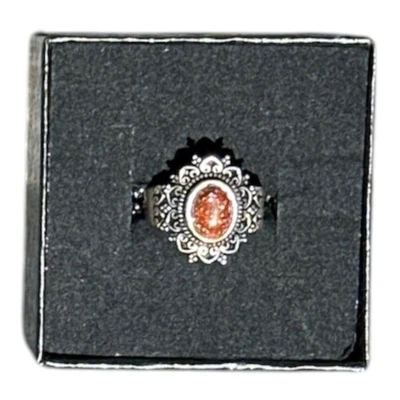 Nuevo en Caja Oro Marrón Plata Filigrana Banda Boho Distintivo Anillo Talla 4.5 Foto 1 de 4