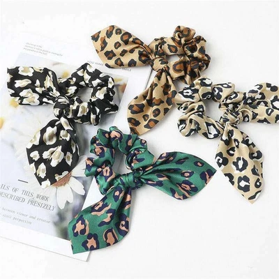 Bow Scrunchie Animal Ropes Ring Silk  Elastic Satin Hair Print Ponytail Holder - Image 1 of 4