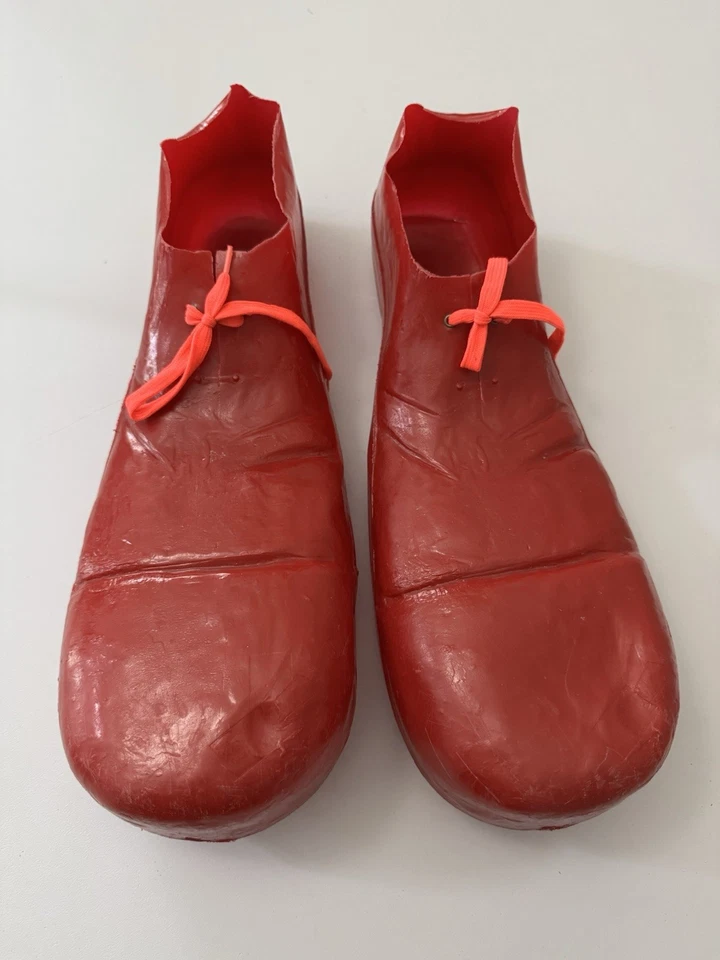 "Zapatos de payaso molde soplado plástico rojo rubíes vintage adulto 1978 15"" disfraz disfraces" Foto 1 de 4
