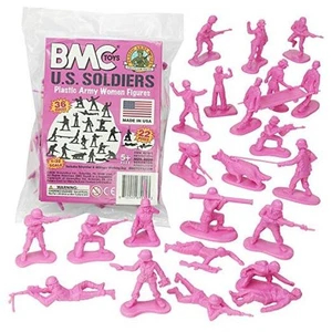 BMC Plastic Army Women - 36pc Female Soldier Figures - Made in USA Pink - Bild 1 von 8