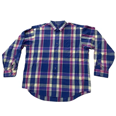 Camisa a Cuadros GANT Foxhunt De Colección Años 70 80 Botón Hombres XL Colorida Azul Rosa Amarillo XL Foto 1 de 4