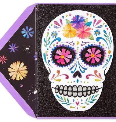 TARJETA HALLOWEEN PAPIRO CALAVERA CALAVERA CALAVERA DÍA DE MUERTOS “CELEBRA EL DÍA” Foto 1 de 2