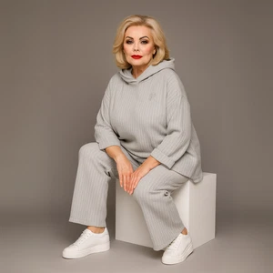 ROCKTHOSECURVES WOMENS Velour Ribbed Oversized Tracksuit - Picture 1 of 11