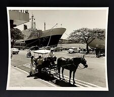 1989 Bermuda Island Ship Dock Horse Drawn Carriage Tours Vintage Press Photo