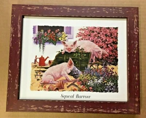 Lindo estampado de arte rural enmarcado estampado de cerdo ~ despensa de cocina ~ habitación para niños ~ sala de pólvora - Imagen 1 de 6