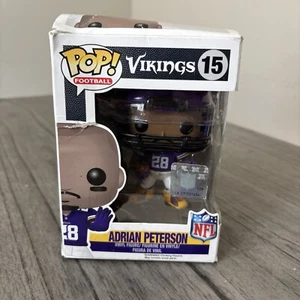 FUNKO POP NFL FOOTBALL #15 VIKINGS ADRIAN PETERSON RARA FIGURA VOLTATA danneggiata - Foto 1 di 9