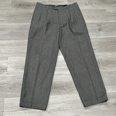 Pantalones de vestir Banana Republic para hombre talla 35R ajuste regular mezcla de lana enchapados en la parte delantera  Foto 1 de 4