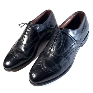 Scarpe eleganti Oxford Allen Edmonds Chester da uomo in pelle nera a coda di rondine taglia 8 EE - Foto 1 di 8