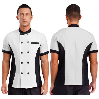 Unisex Men Women Jacket Service Cook Coat Bakery Uniform Restaurant Work BBQ - Image 1 of 4