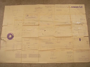 Ben Buckle Plans of the Junior 60 a vintage cabin sport model of 60" wingspan - Picture 1 of 3