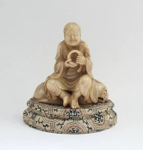 Hermosa talla de piedra jabonosa china Luo Han - Imagen 1 de 5
