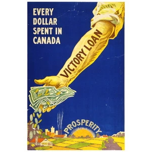 Every Dollar Spent in Canada, Victory Loan, FRIDGE MAGNET, 1918 War Poster - Imagen 1 de 7
