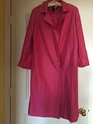 Chaqueta Larga BCBG Rosa Seda Talla 4 Foto 1 de 4