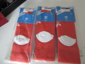 Aadidas pack of 3 pairs of red & white sports football socks shoe size 2.5-5 - Picture 1 of 6
