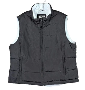 Athletic Works Ladies Down Black Puffer Vest Full Zip Polyester Size XL (16/18) - Picture 1 of 9