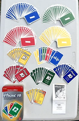 Fundex Phase 10 Masters Edition Tin Family Card Game COMPLETE 2005 - Image 1 of 4