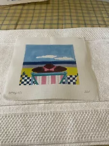 BARBARA BERGSTEN DESIGNS HP NEEDLEPOINT A DAY AT THE BEACH-NPSQ03 - Picture 1 of 5