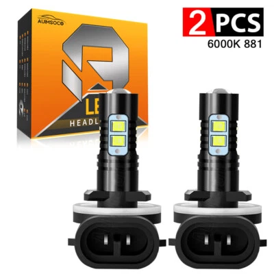 2 pack 881 LED Fog Light Driving Bulbs 862 886 889 894 896 898 Xenon White 6000K - Image 1 of 4