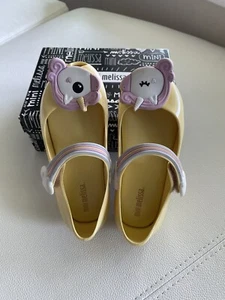 mini mellisa unicorn Mary Jane Light Yellow Flat Shoes Sz 10 Pre Own W/box - Picture 1 of 6