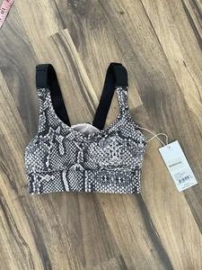 NWT Varley Edris Bra XS Snakeskin Adjustable Sports Bra Supportive - Picture 1 of 8