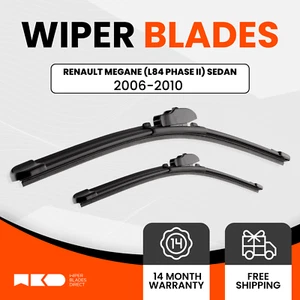 Wiper Blades For Renault Megane 2006-2010 (L84 Phase II) Sedan Front Pair - Picture 1 of 10