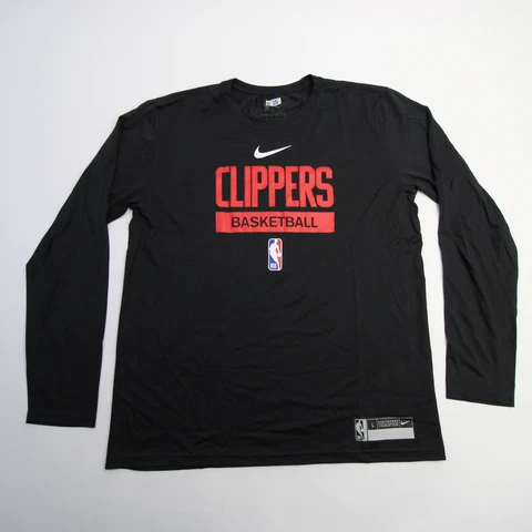 Los Angeles Clippers Nike NBA Authentics Long Sleeve Shirt Men's Black Used Cover