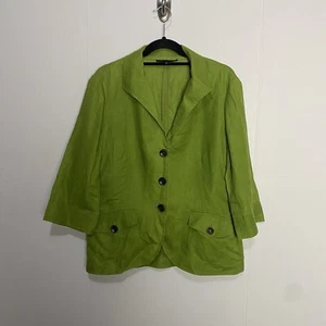 Lafayette 148 New York Women’s Linen Blazer Lagenlook Coastal Grandma Size 12. - Picture 1 of 12