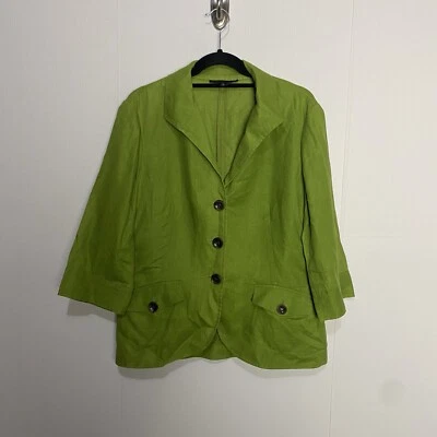 Lafayette 148 New York Women’s Linen Blazer Lagenlook Coastal Grandma Size 12. - Image 1 of 4