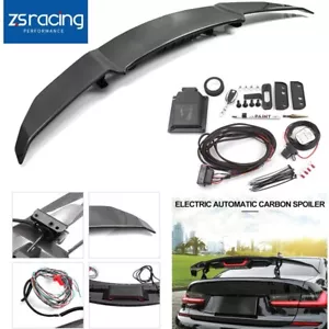 Universal Electric Automatic Rear Spoiler Real Carbon Fiber Lift Tail Spoiler - Picture 1 of 11