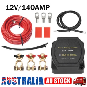 12V Dual Battery System Isolator Voltage Sensitive Relay with Cables Wiring Kit - Picture 1 of 13