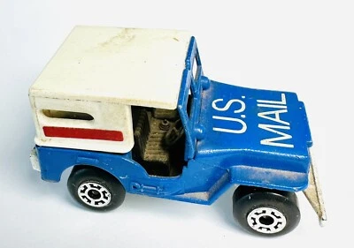 Vintage 1976 Lesney Matchbox SLEET-N-SNOW US Mail Jeep England 70s Toy Blue - Image 1 of 4
