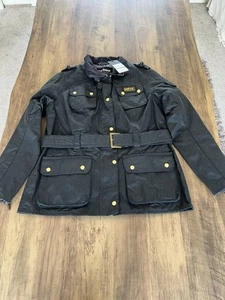 Barbour International ladies wax jacket,Size 16, Belted, New With Tags, RRP £299 - Picture 1 of 11