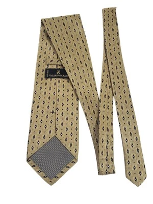 Corbata de diseñador Valerio Garati para hombre hecha a mano dorada negra geométrica negocios Foto 1 de 4