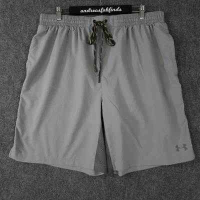 Under Armour Shorts Men 2XL Gray Vented Loose Fit Workout Active Gym Performance - Image 1 of 4