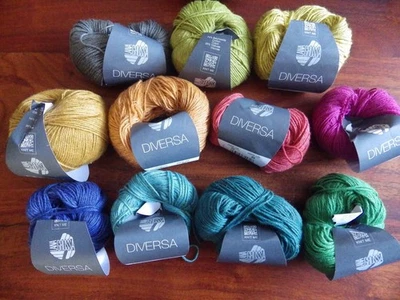 Lana Grossa "Diversa"  238g Restknäuel 11 Farben Baumwolle/Viskose neu - Bild 1 von 3