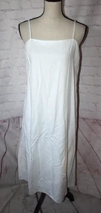 *NUEVO* Vestido Japna Blanco Midi Correa de Espagueti Espalda Calada Mezcla de Lino Talla L - Imagen 1 de 2