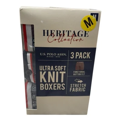 3-Pk U.S.Polo Assn мужчин эластичной трикотажа комфорт боксеры M 32-34 без ярлыков ультра мягкий - Изображение 1 из 3