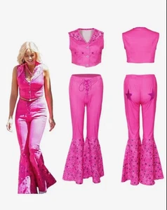 Barbie the Movie Margot Robbie dunkelrosa Western Cowboy Kostüm Halloween L Large - Bild 1 von 2
