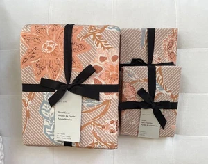 West Elm FLORAL BATIK Duvet Full/Queen & 2 Standard Shams Petal NWT - Picture 1 of 2