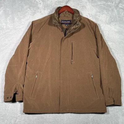 Chaqueta Roundtree & Yorke Para Hombres Grande Marrón Cremallera Frontal Forrada Abrigo Informal Prendas Exteriores Foto 1 de 4