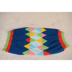 Vibrant Argyle Knit Winter Dog Sweater Sz L Acrylic High Ribbed Collar Hand Wash - Picture 1 of 6