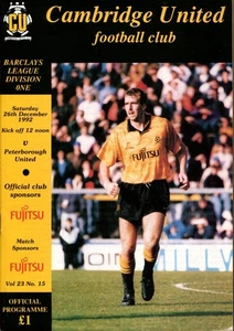 Cambridge United v Peterborough United 26/12/92 Division 1 - Picture 1 of 1