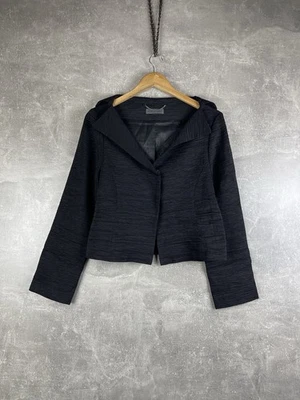 Blazer Annette Görtz Mezcla de Lino Texturizado Avant Garde Negro Talla 38 Hecho en UE Foto 1 de 4