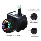 Small Fountain Pump With Light Quiet Mini Submersible Water Pump US Plug 15W