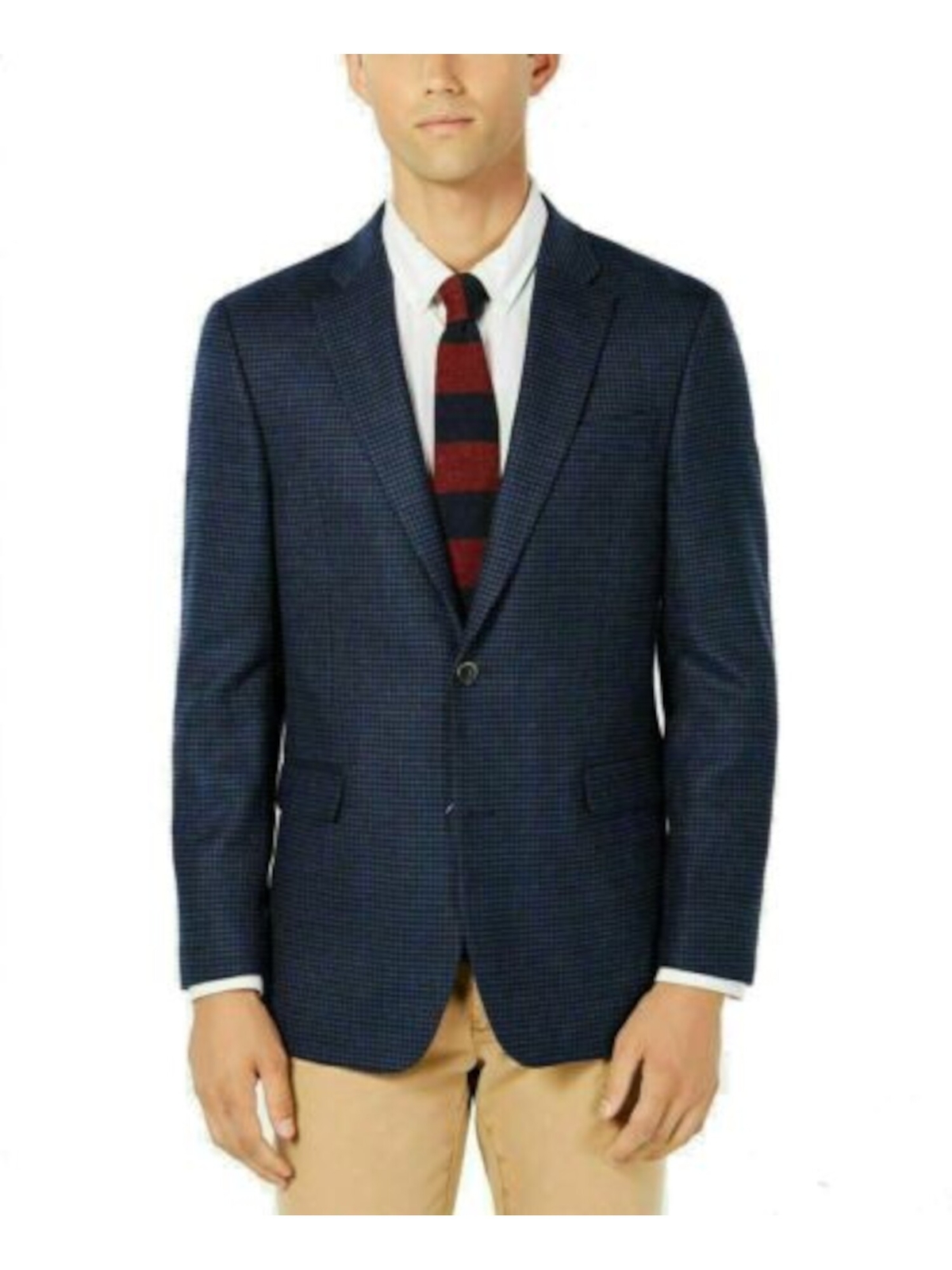 Blue Houndstooth Blazer Jacket 48L | eBay