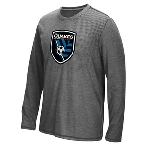 San Jose Earthquakes MLS Adidas Men's Grey Climacool Aeroknit Long T-Shirt - Picture 1 of 2